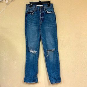 Women's Blue Straight Leg Jeans